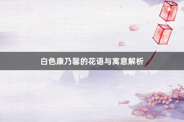 白色康乃馨的花语与寓意解析